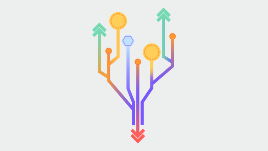 Colourful illustration representing a blend of human ingenuity, nature and technology